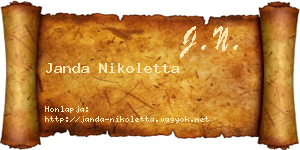 Janda Nikoletta névjegykártya