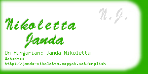 nikoletta janda business card